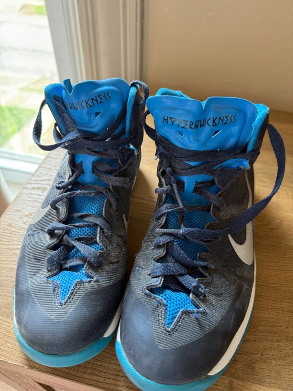 Nike Kids Blue  HyperQuickness High-Top Basketball Sneakers